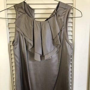 vince gray silk blouse